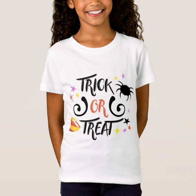 T-Shirt Halloween des bonbons ou un sort (Devant)