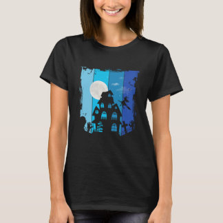 T-shirt Halloween design vintage, hanté et déplaisant
