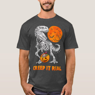 T-shirt Halloween Dinosaur Skeleton T re Creep It Real Pum