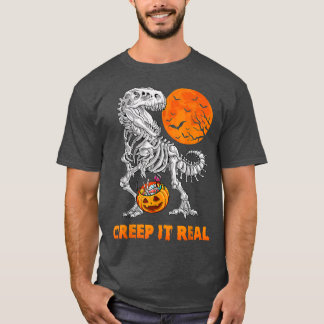T-shirt Halloween Dinosaur Skeleton T re Creep It Real Pum