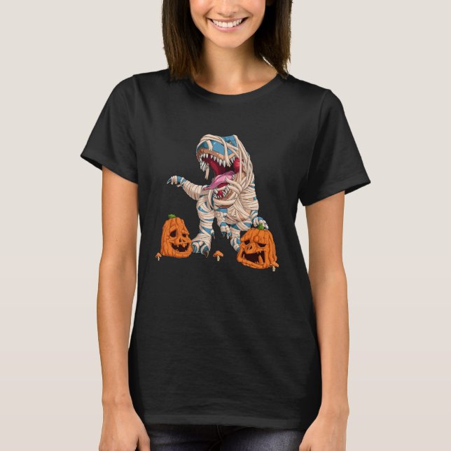 T-shirt Halloween Dinosaur T rex Mummy Pumpkin Costume for (Devant)