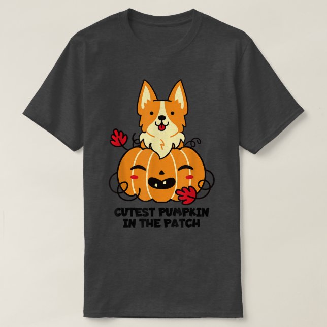 T-shirt Halloween dire Cutest Pumkin dans le Patch avec C (Design devant)