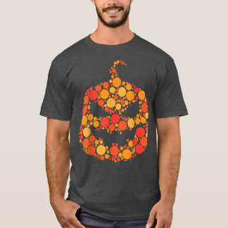 T-shirt Halloween Dot Day Pumpkin Jack O Lantern Polka Dot