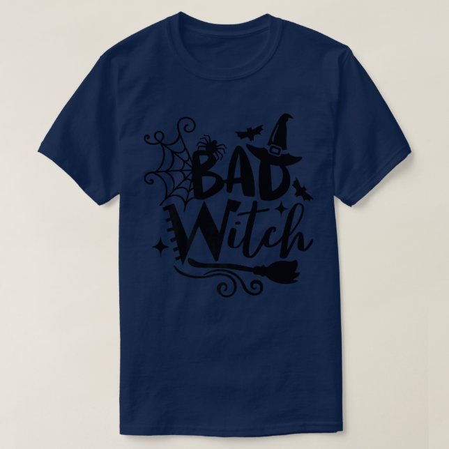 T-shirt Halloween drôle mauvaise sorcière (Design devant)