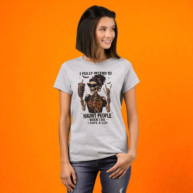 T-shirt Halloween Drôle Skeleton hanté (Créateur téléchargé)