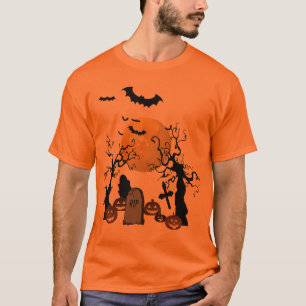 T-shirt Halloween du cimetière effrayant