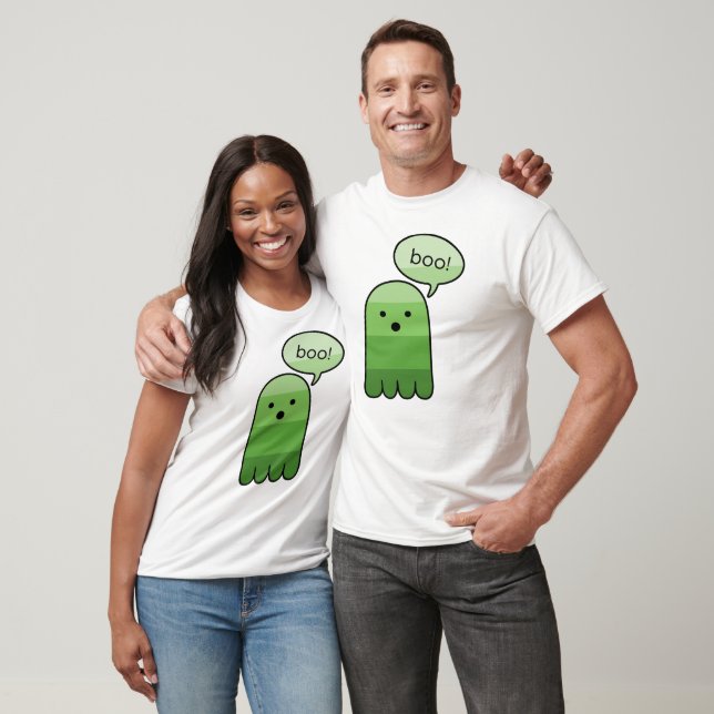 T-shirt Halloween du fantôme de Boo Vert (Unisexe)