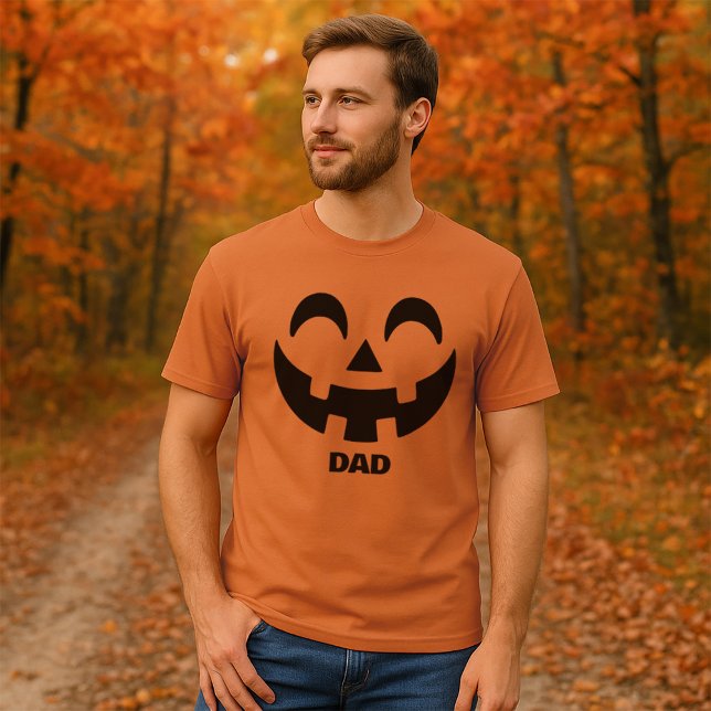 T-shirt Halloween du visage personnalisé Jack-O'-lanterne  (Men's Jack O' Lantern Halloween Basic Dark T-Shirt)