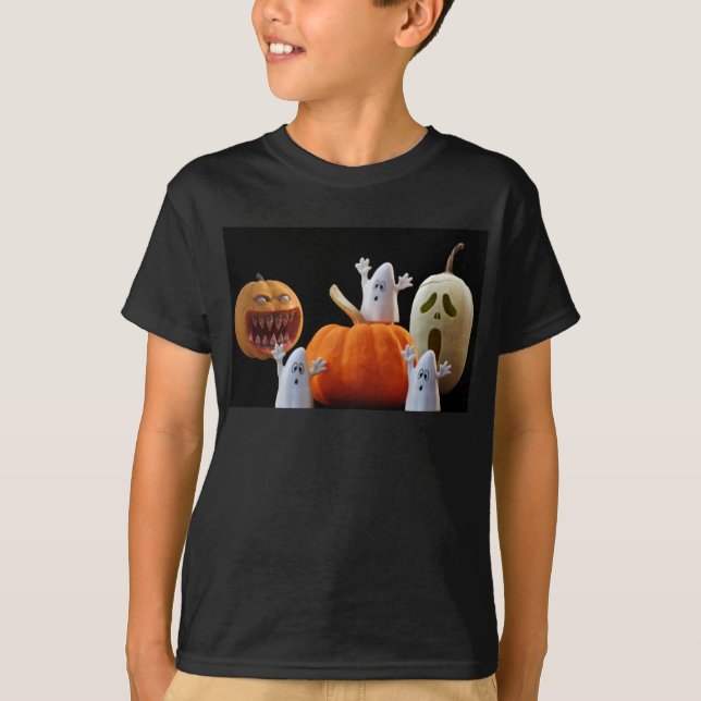 T-shirt Halloween effrayant. (Devant)