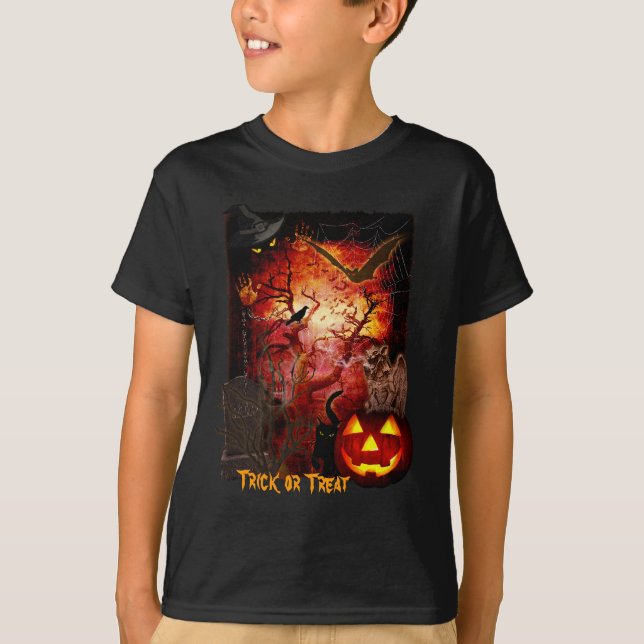 T-shirt Halloween effrayant (Devant)