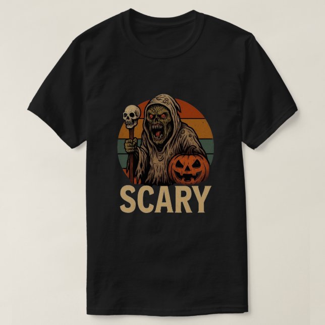 T-shirt Halloween effrayant (Design devant)