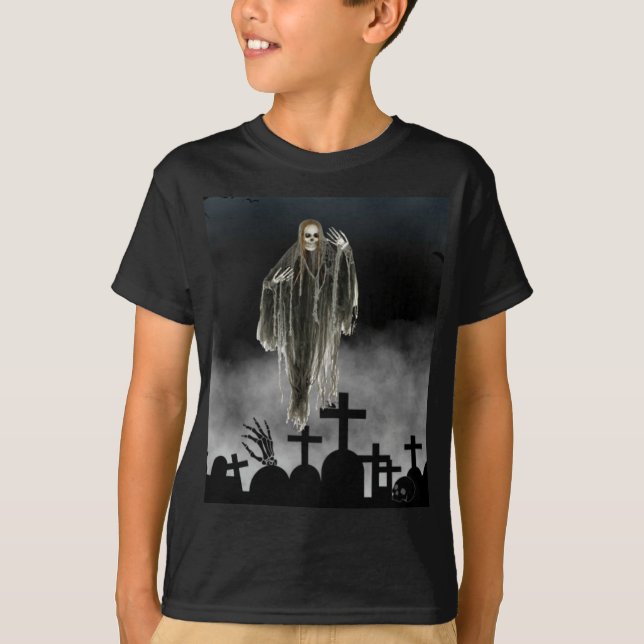 T-shirt Halloween effrayant. (Devant)