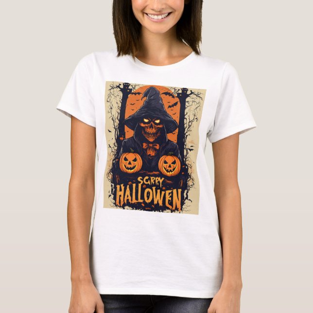 T-shirt Halloween effrayant (Devant)