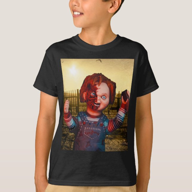 T-shirt Halloween effrayant. (Devant)