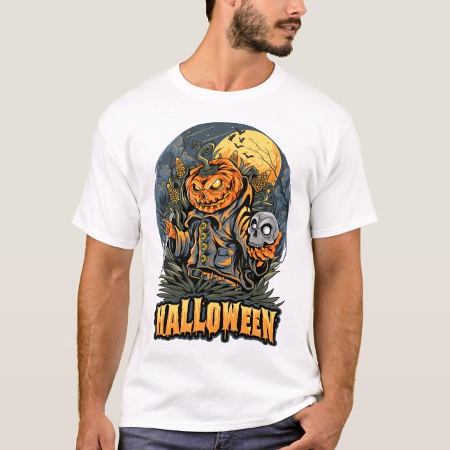 T-shirt Halloween effrayant (Devant)