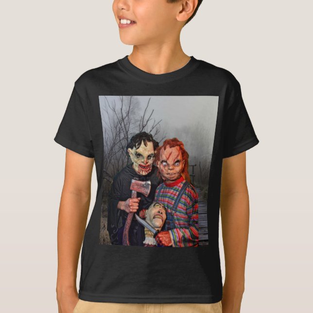 T-shirt Halloween effrayant. (Devant)