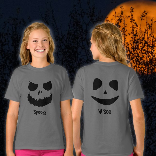 T-shirt Halloween éffrayant à double face avant et arrière (Créateur téléchargé)