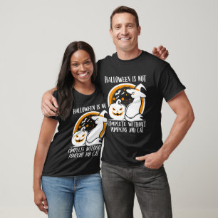 T-shirt Halloween éffrayant Avec Chat Noir Cuisiné Et Citr