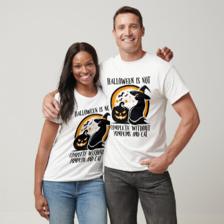 T-shirt Halloween éffrayant Avec Chat Noir Cuisiné Et Citr