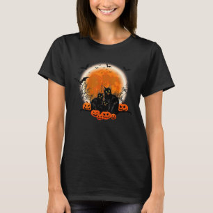 T-shirt Halloween Éffrayant Chat noir Maman Citrouille Fan