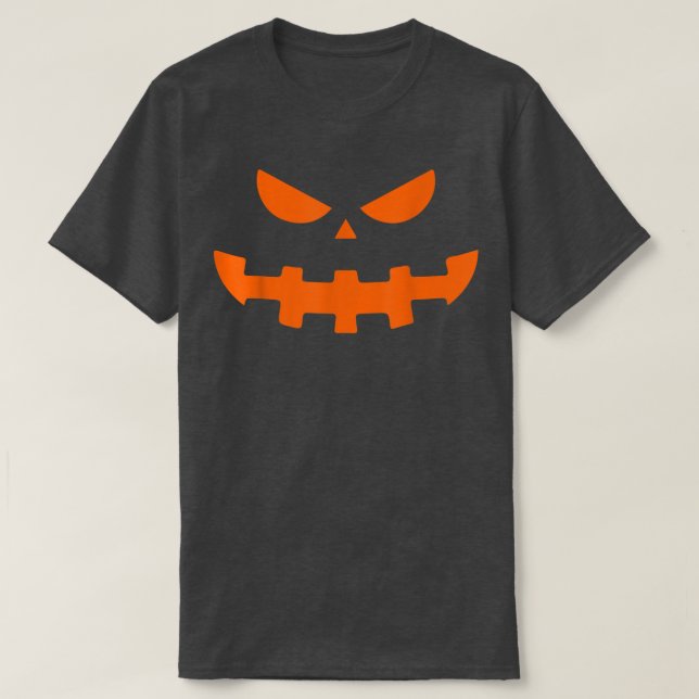 T-shirt Halloween Éffrayant Citrouille Jack-o'-lantern Fac (Design devant)
