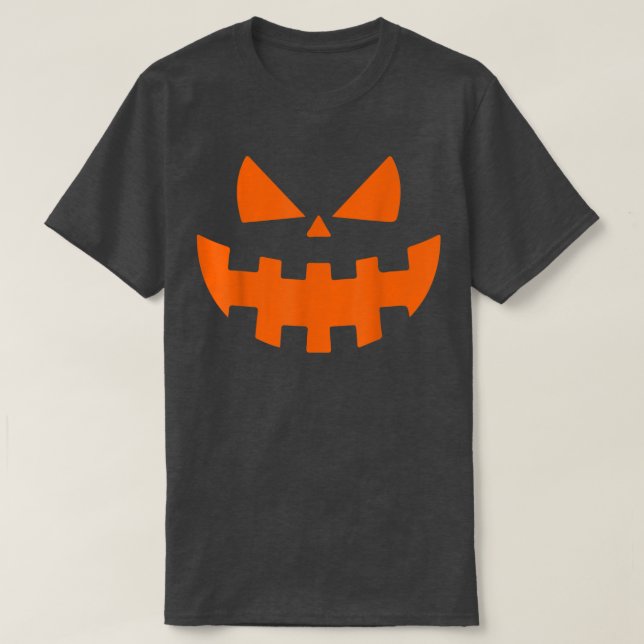 T-shirt Halloween Éffrayant Citrouille Jack-o'-lantern Fac (Design devant)