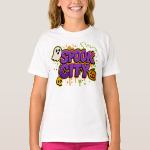 T-shirt Halloween Éffrayant City Graffiti Cloches Unisex