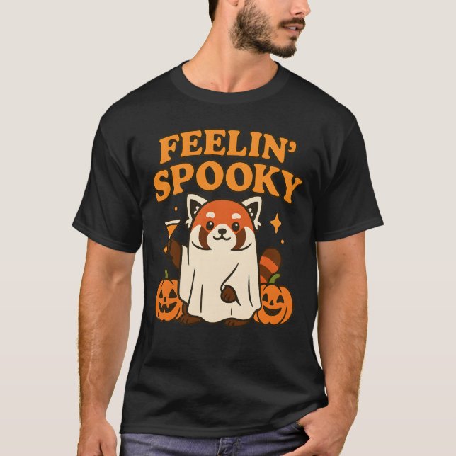T-shirt Halloween Éffrayant de Feelin Red Panda (Devant)