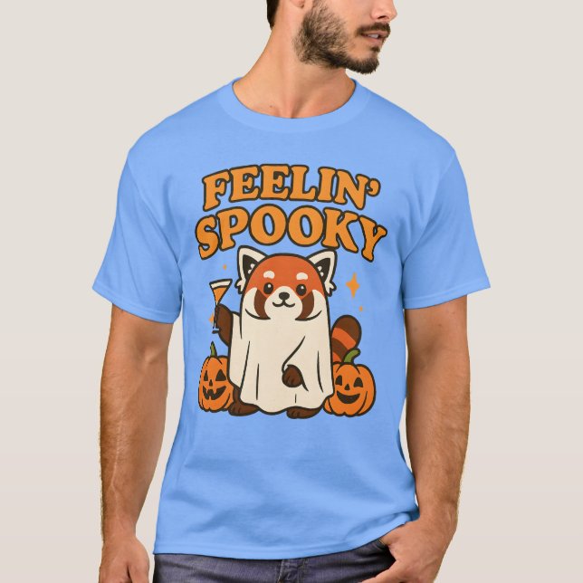 T-shirt Halloween Éffrayant de Feelin Red Panda (Devant)
