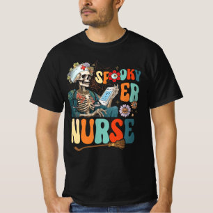 T-shirt Halloween Éffrayant ER Nurse Skeleton Urgence Depa