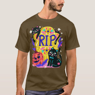 T-shirt Halloween Éffrayant Rip Chat