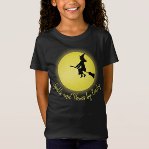 T-Shirt Halloween Éffrayant Scary sorcier Broomstick Lune