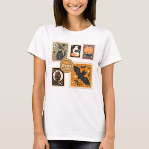 T-shirt Halloween Éffrayant temps Postal Timbres Fantômes 