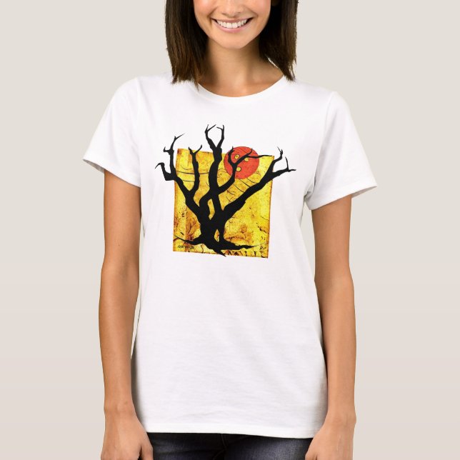 T-shirt Halloween Éffrayant Tree Cute Top! Ecouteurs origi (Devant)