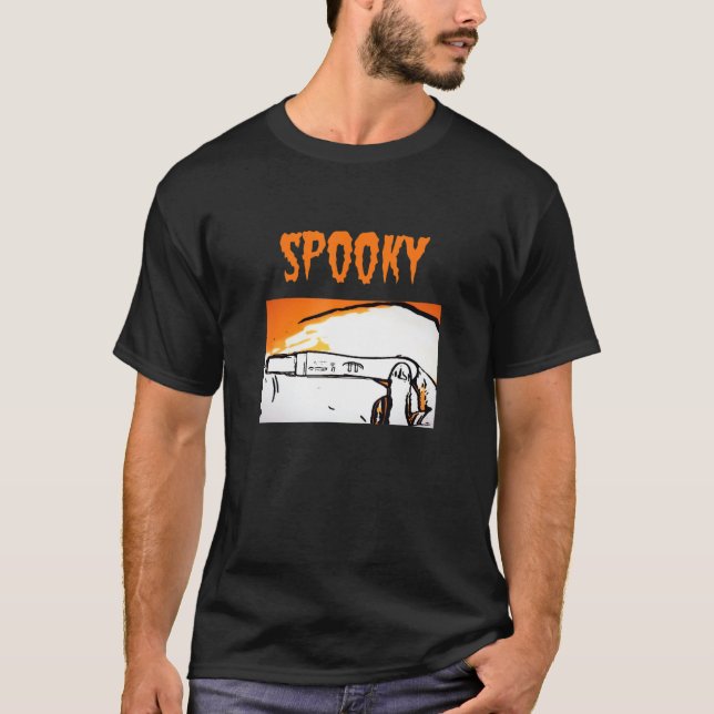 T-shirt Halloween éffrayante de grossesse. Être enceinte e (Devant)