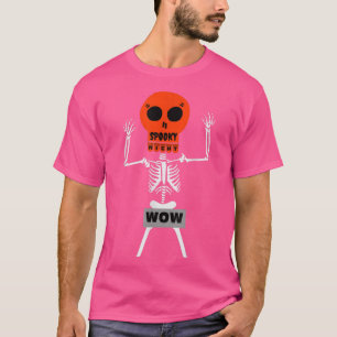 T-shirt Halloween Éffrayante nuit brave Skeleton Wow