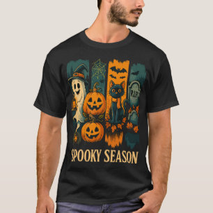 T-shirt Halloween éffrayante saison - Fantôme, Citrouilles