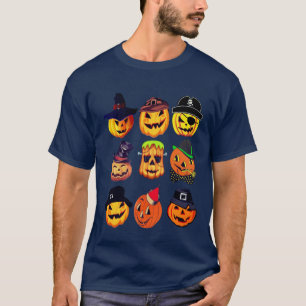 T-shirt Halloween Emoji Collection Funny Chemise Halloween