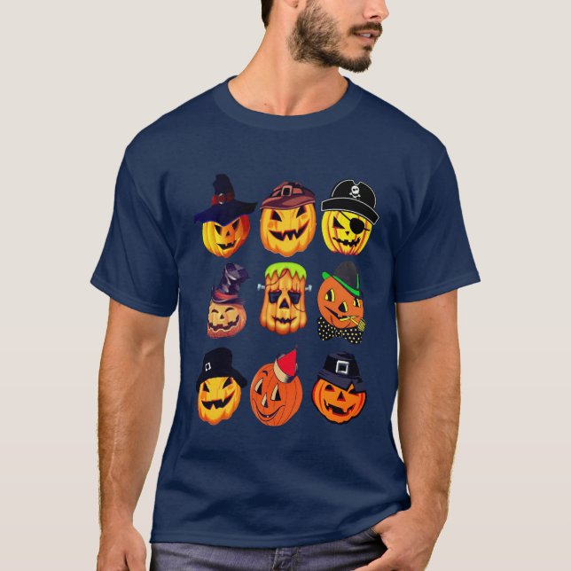 T-shirt Halloween Emoji Collection Funny Chemise Halloween (Devant)