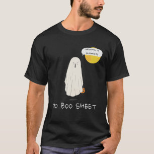 T-shirt Halloween en août Pun   Fantôme, AUCUNE FEUILLE DE