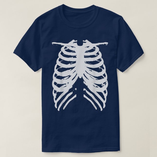 T-shirt Halloween en cage de squelette  (Design devant)
