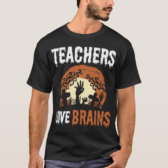 T-shirt Halloween Enseignant Cerveau Lover (Devant)