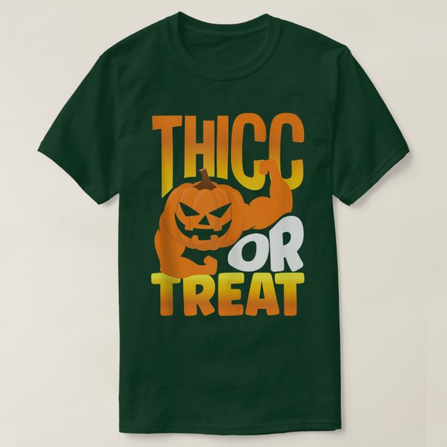 T-shirt Halloween Entraînement Citrouille Poids Thicc Ou T (Design devant)