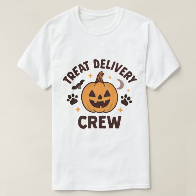 T-shirt Halloween Équipe de Livraison de Friandise (Design devant)