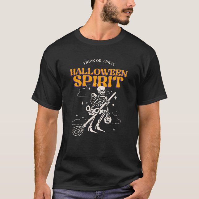 T-Shirt Halloween Esprit Farce ou Friandise (Devant)