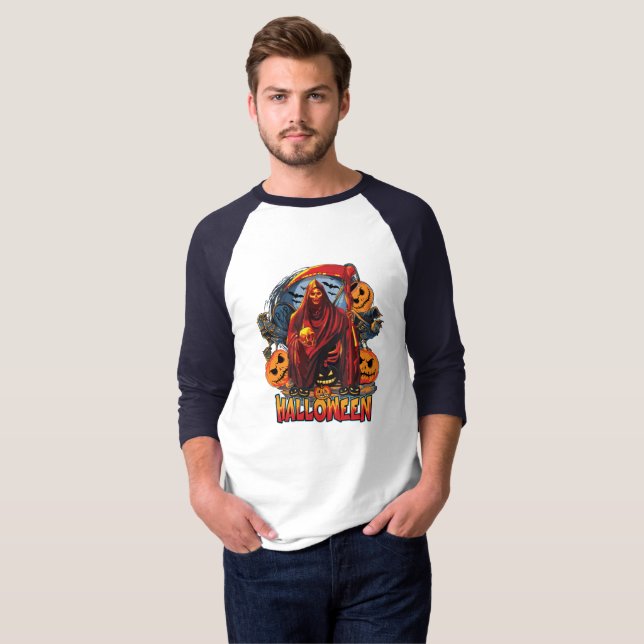 T-shirt Halloween Evil skeleton (Devant entier)