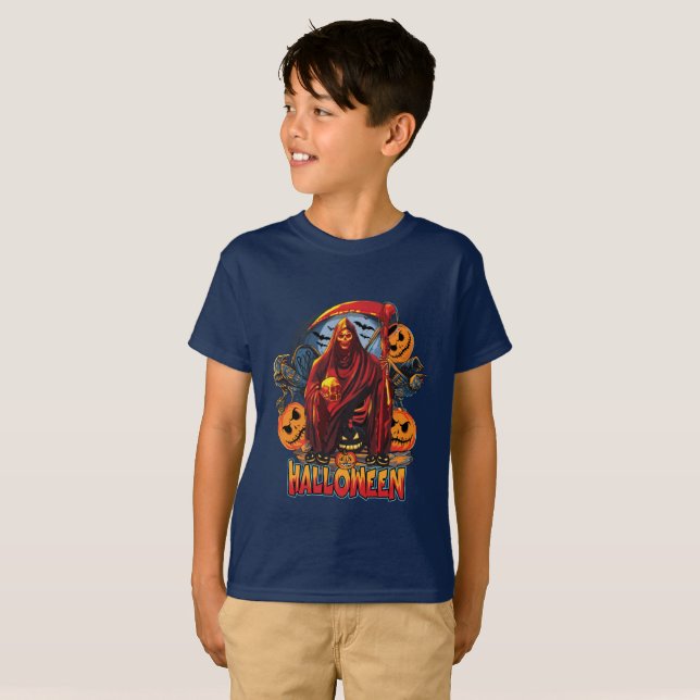 T-shirt Halloween Evil skeleton (Devant entier)