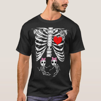 T-shirt Halloween Faire-part de grossesse Skeleton Girl Tw