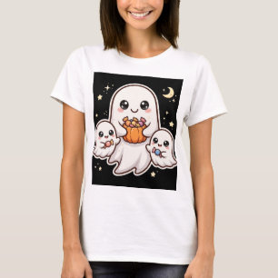 T-shirt Halloween Famille de Fantômes Mignonne