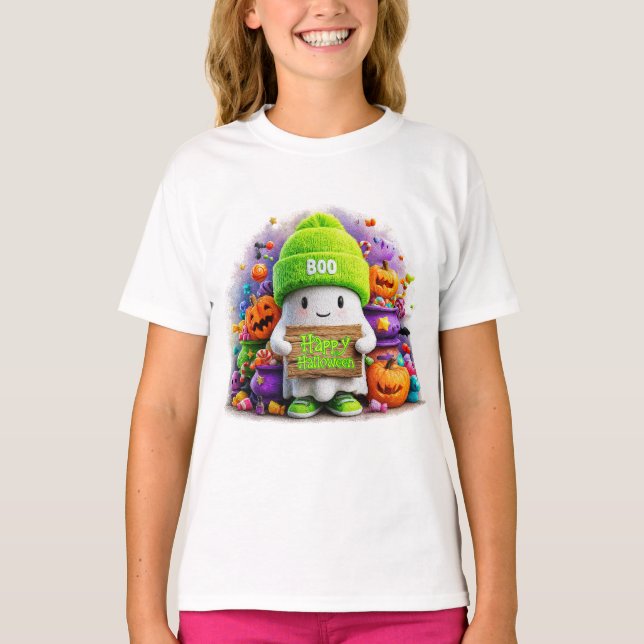 T-shirt Halloween Fantôme Bouh - Joyeux Halloween (Devant)